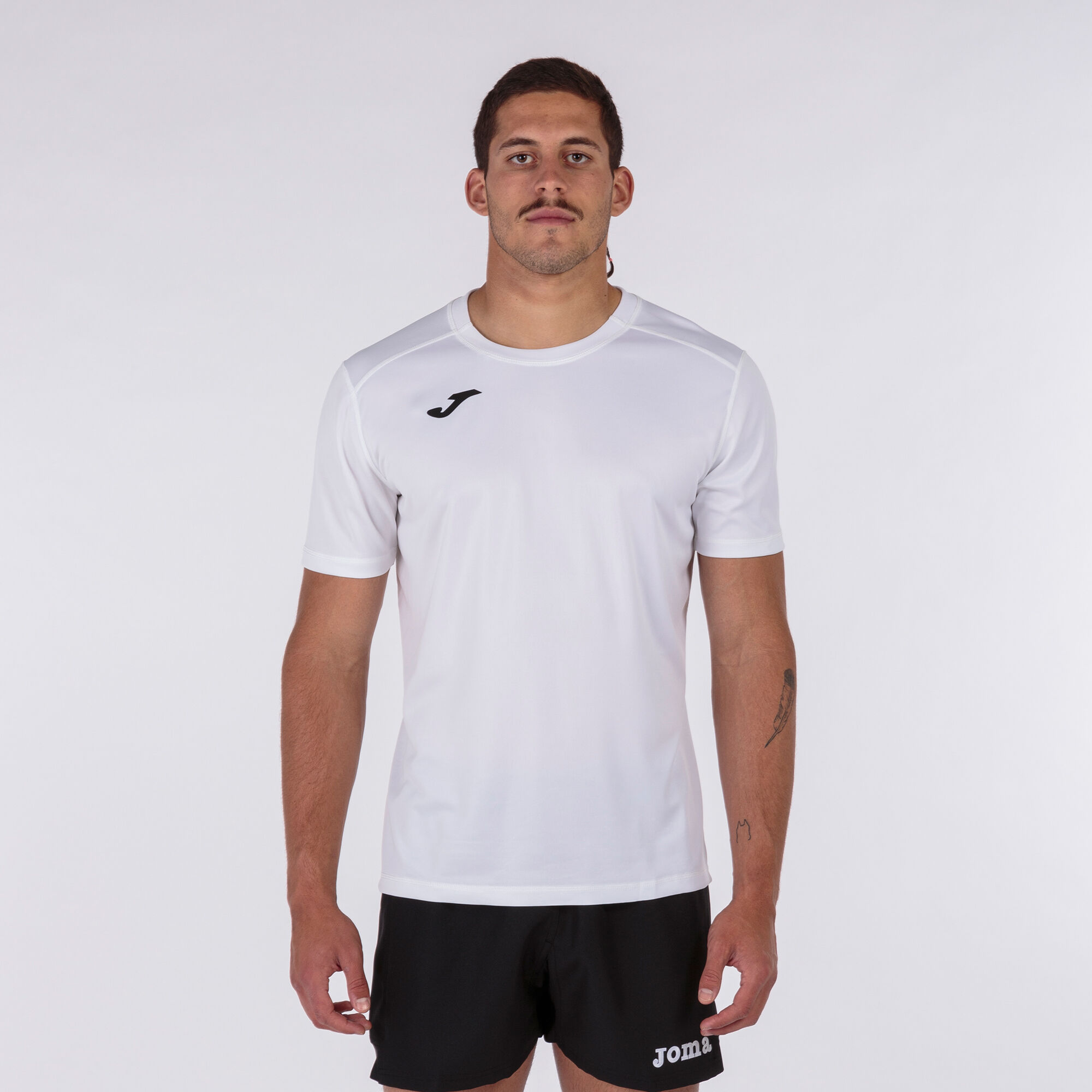 MAILLOT MANCHES COURTES HOMME STRONG BLANC