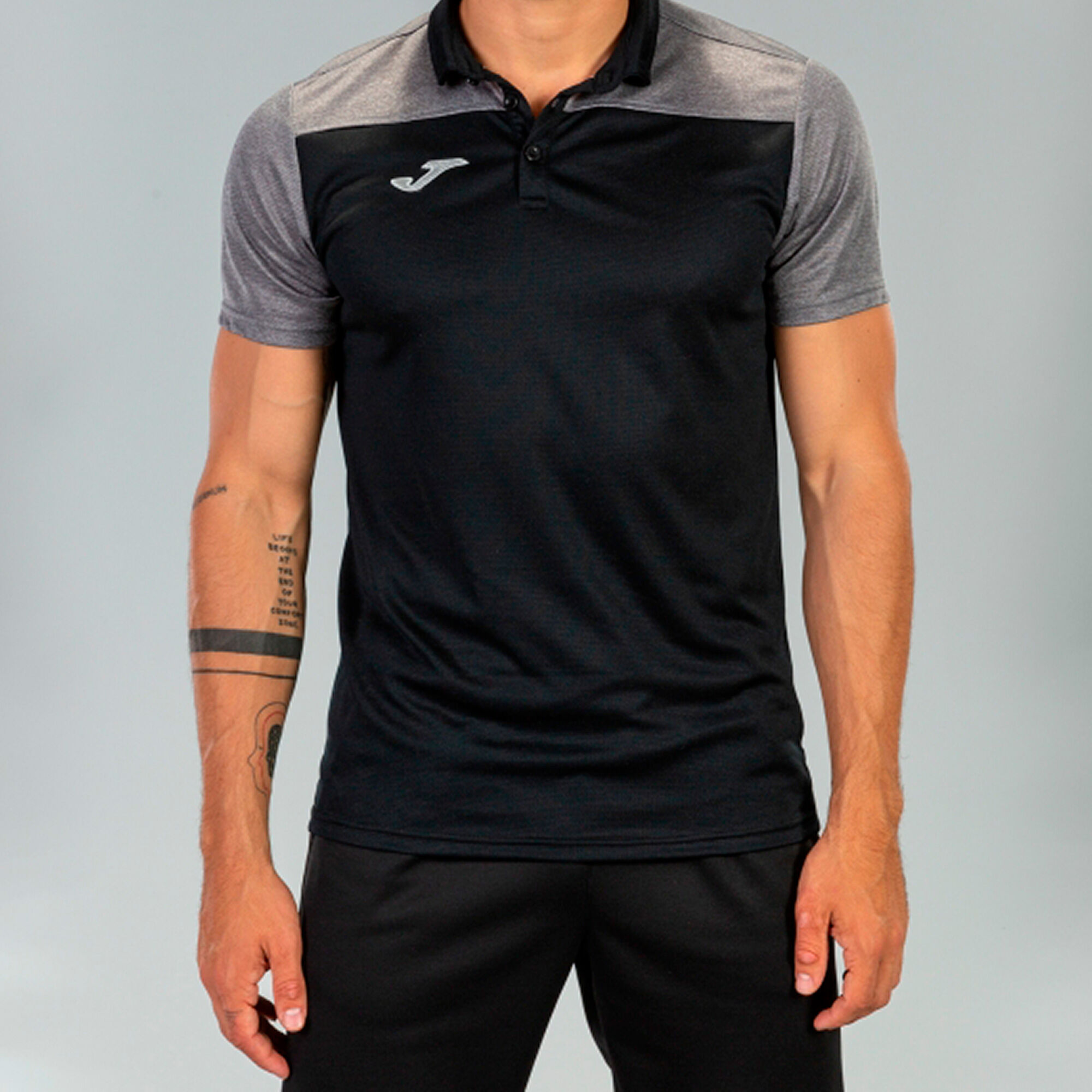 Polo manga corta hombre Hobby II negro gris