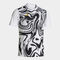 Camiseta manga corta hombre Lion II blanco negro