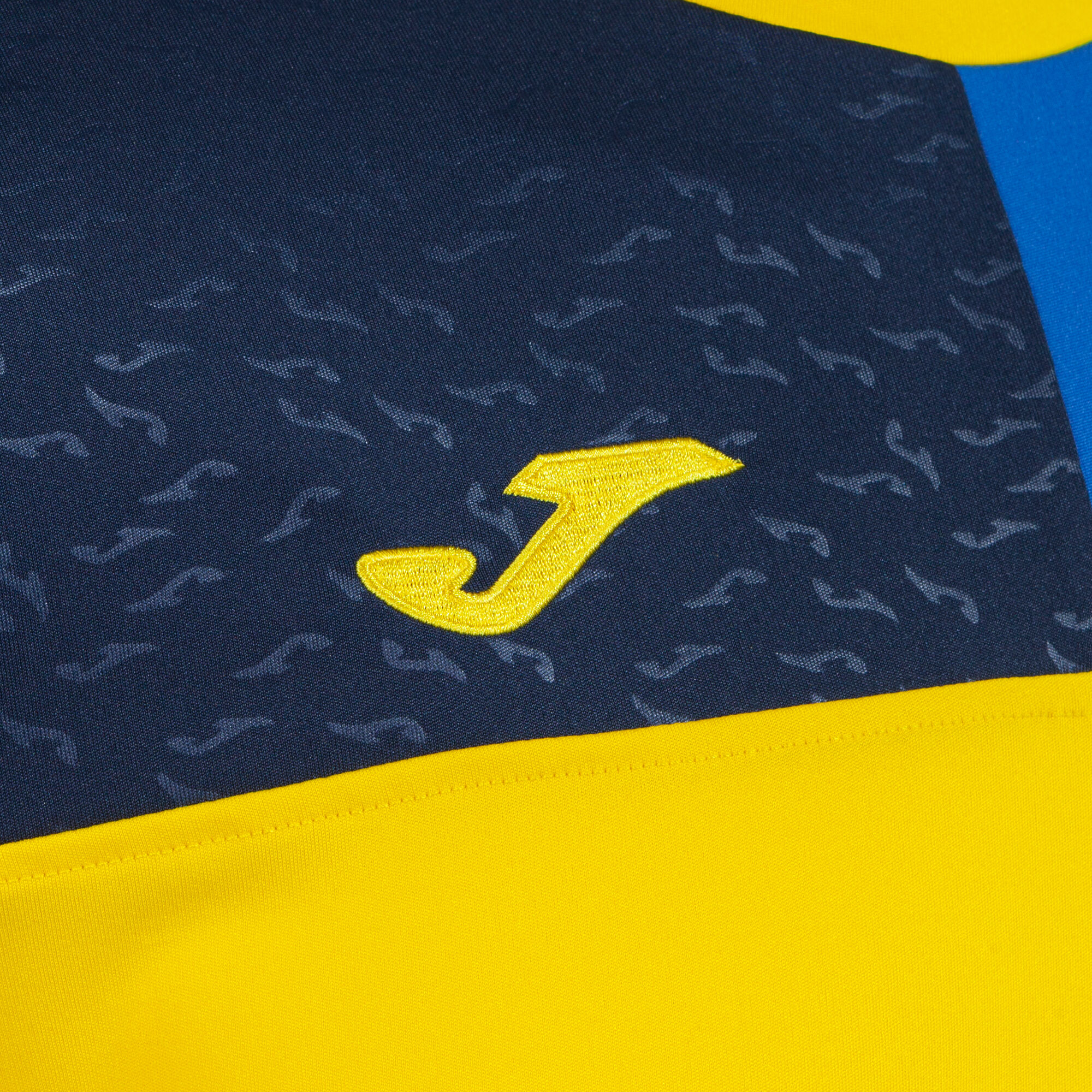 Shirt short sleeve man Crew V yellow royal blue