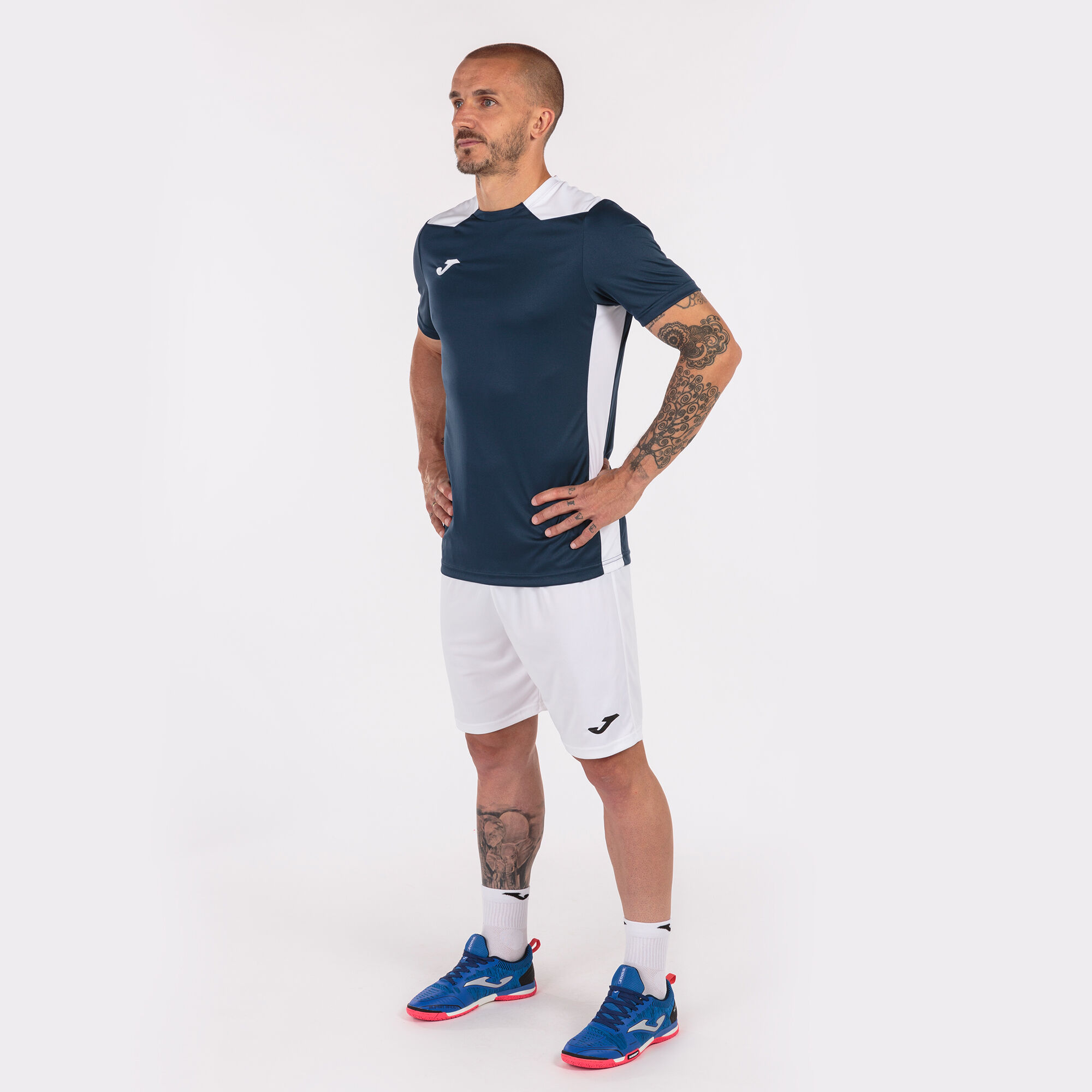 Shirt short sleeve man Championship VI navy blue white JOMA