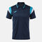 Polo manga corta hombre Terra dark navy turquesa fl&uacute;or