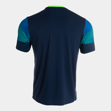 Maillot manches courtes homme Elite XI bleu marine vert fluo