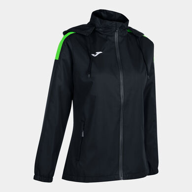 Chubasquero mujer Trivor negro verde flúor