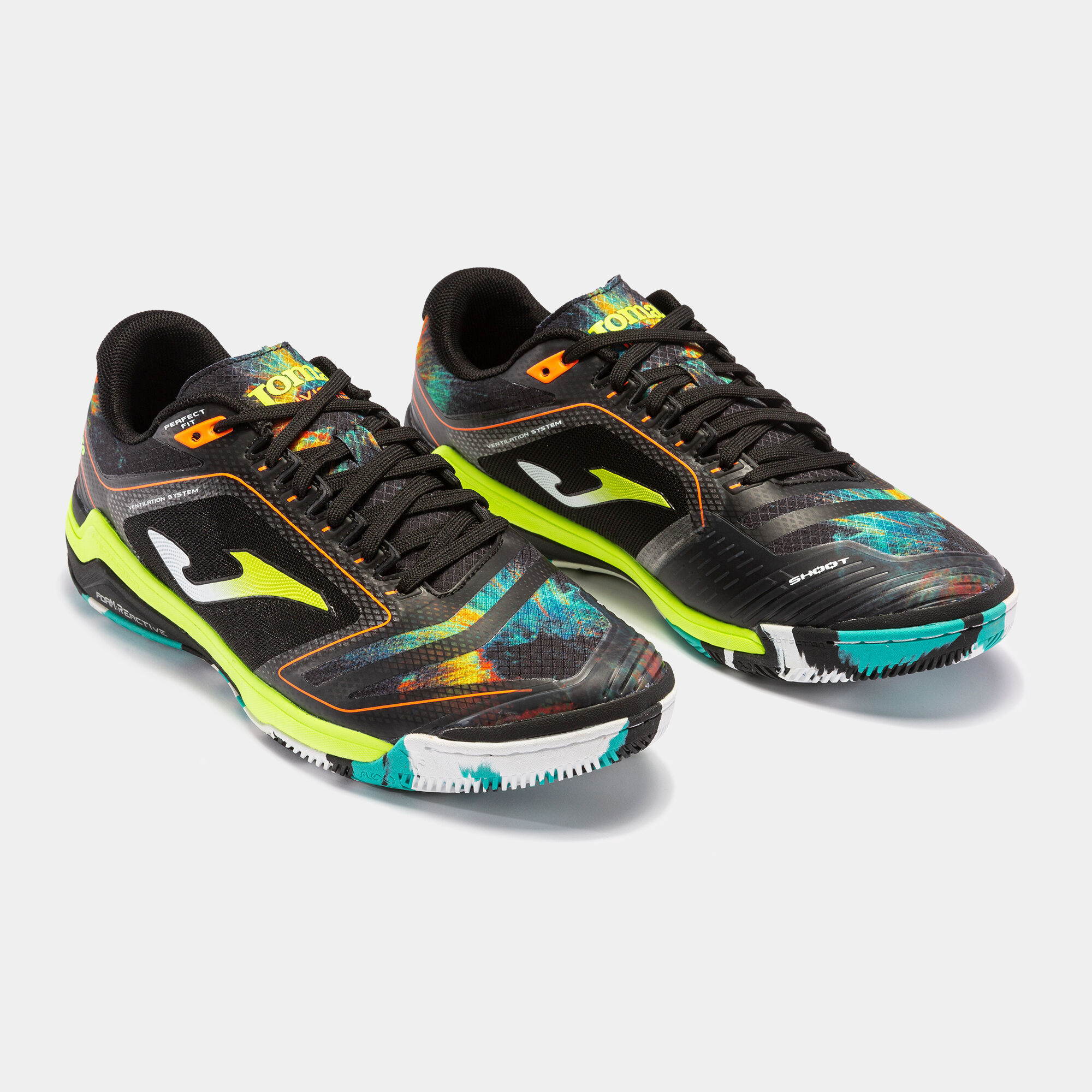 Pantofi sport fotbal în sală Invicto 23 indoor negru galben fosforescent