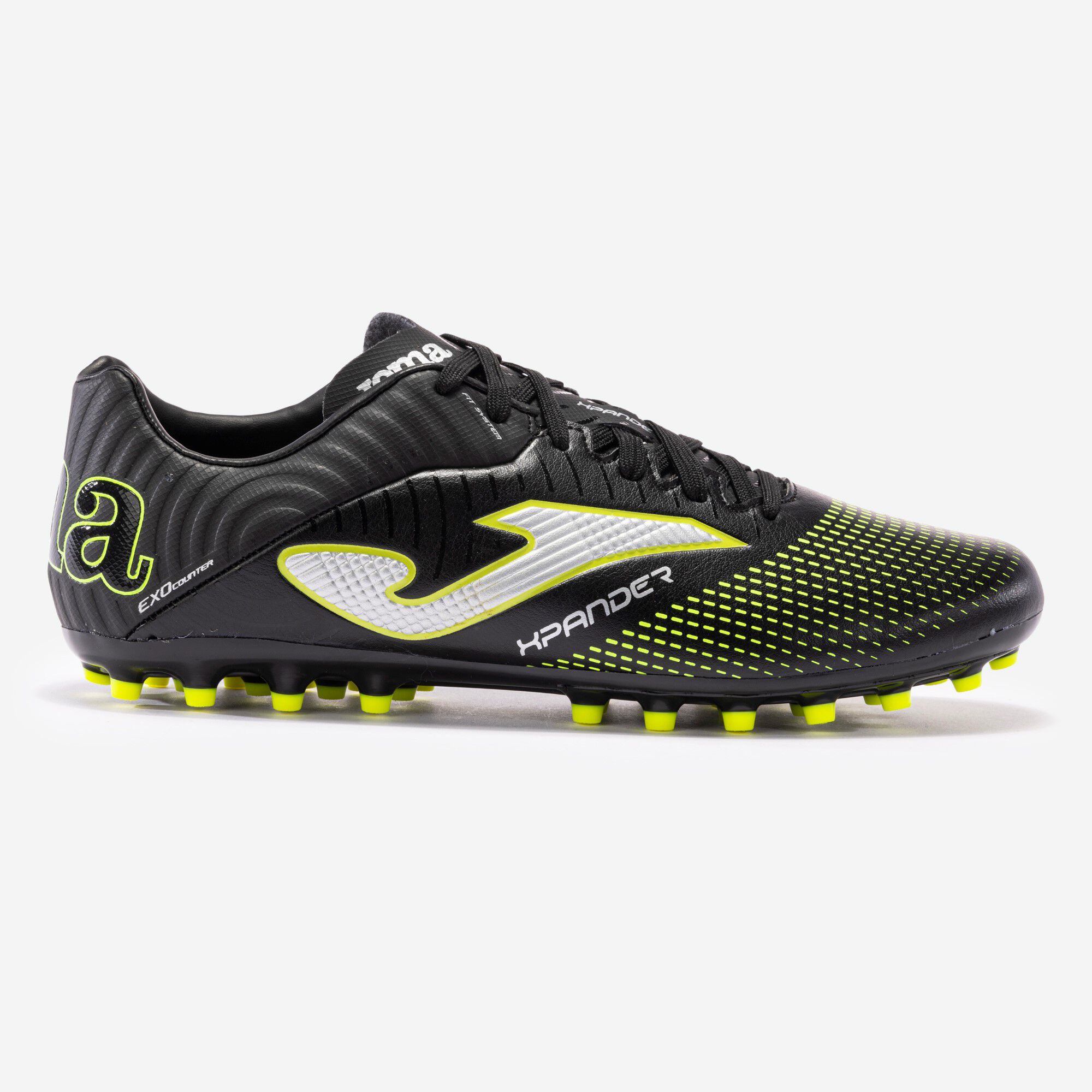 Chaussures football Xpander 23 gazon synthétique AG noir jaune fluo