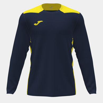 Maillot manches longues homme Championship VI bleu marine jaune fluo