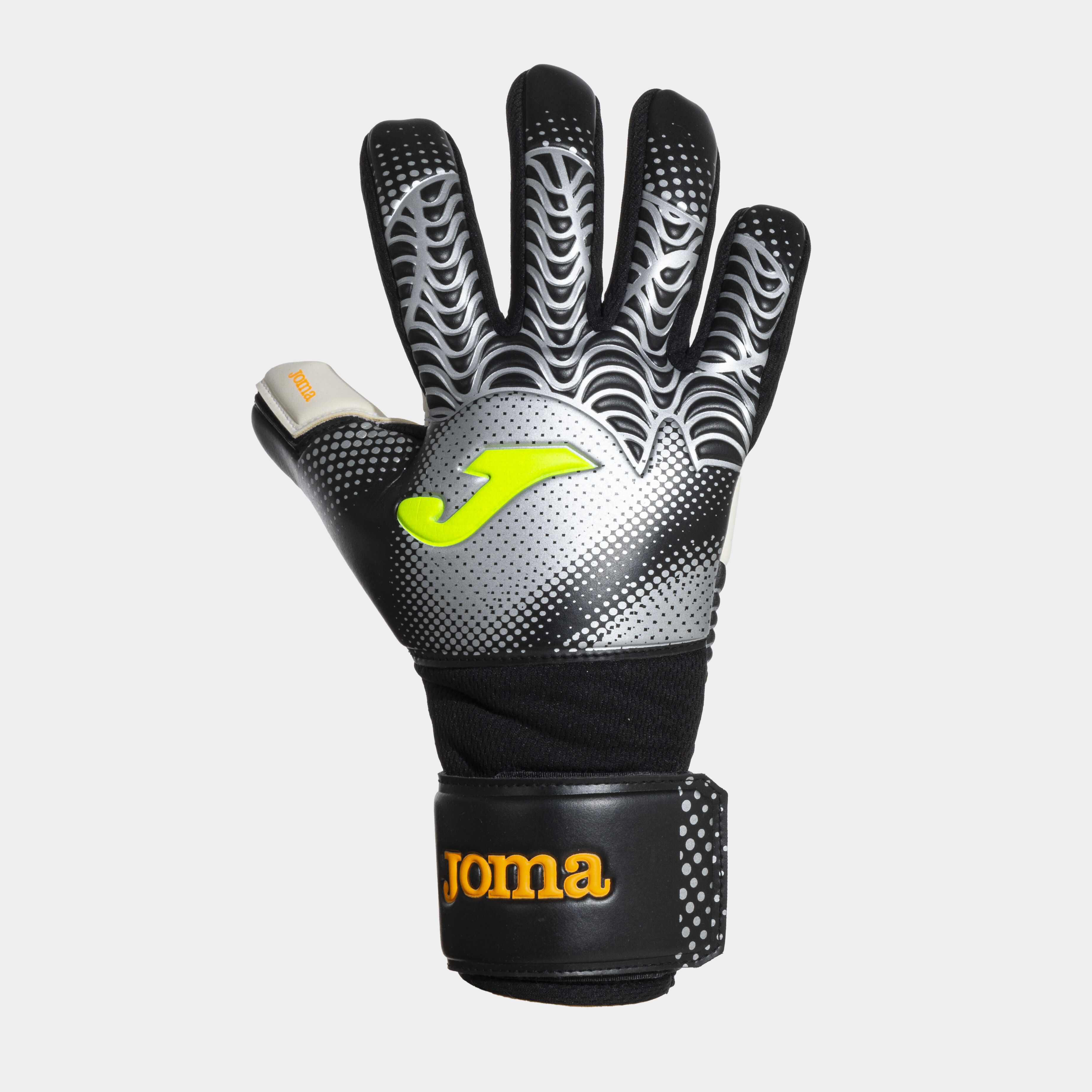 Football goalkeeper gloves Premier dark gray fluorescent yellow