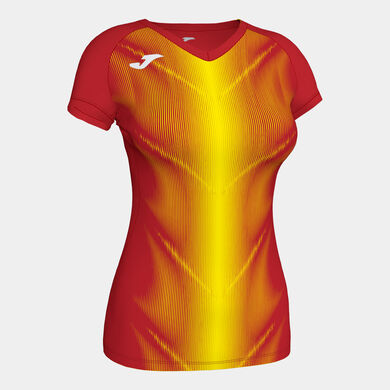 Camiseta manga corta mujer Olimpia rojo amarillo
