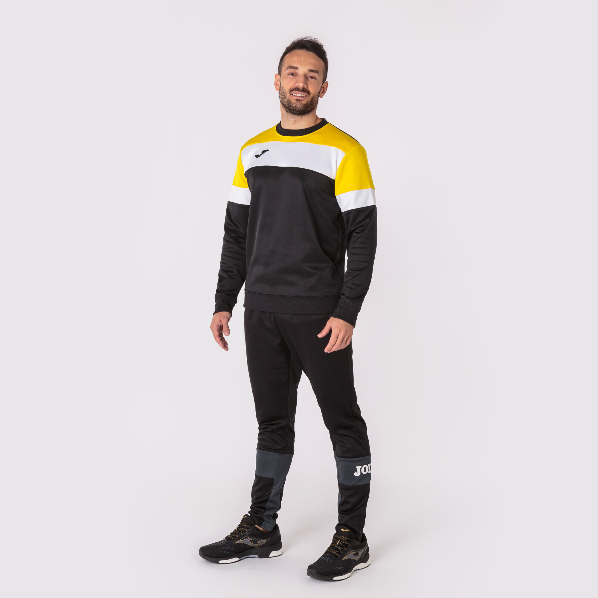 Sweatshirt man Crew IV black yellow white | JOMA®