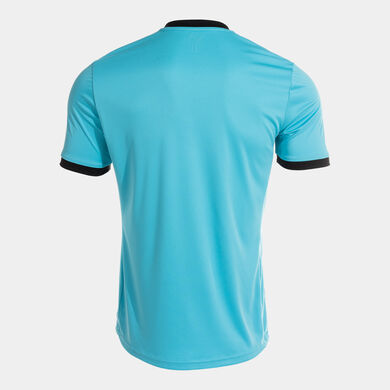 Camiseta manga corta hombre Referee turquesa fl&uacute;or negro