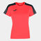 Camiseta manga corta mujer Academy III coral fl&uacute;or negro