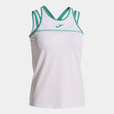 Débardeur femme Smash blanc turquoise