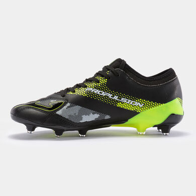 Botas fútbol Propulsion Cup 21 terreno firme FG negro amarillo flúor
