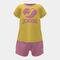 Set bambina Love J giallo rosa