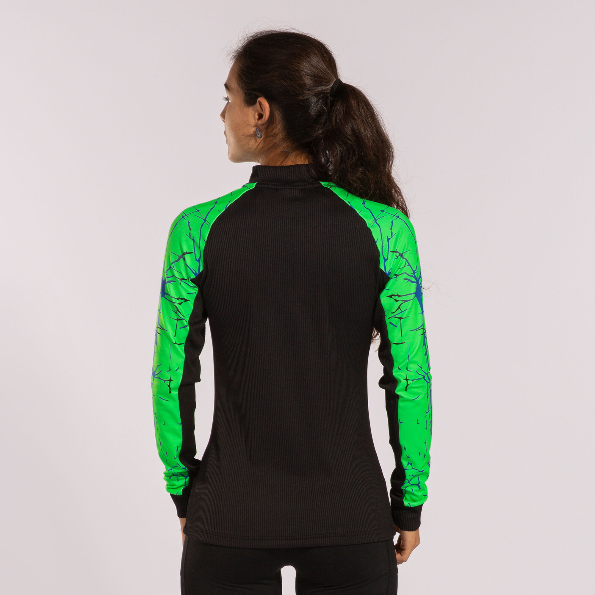 Sweat-shirt femme Elite IX noir vert fluo
