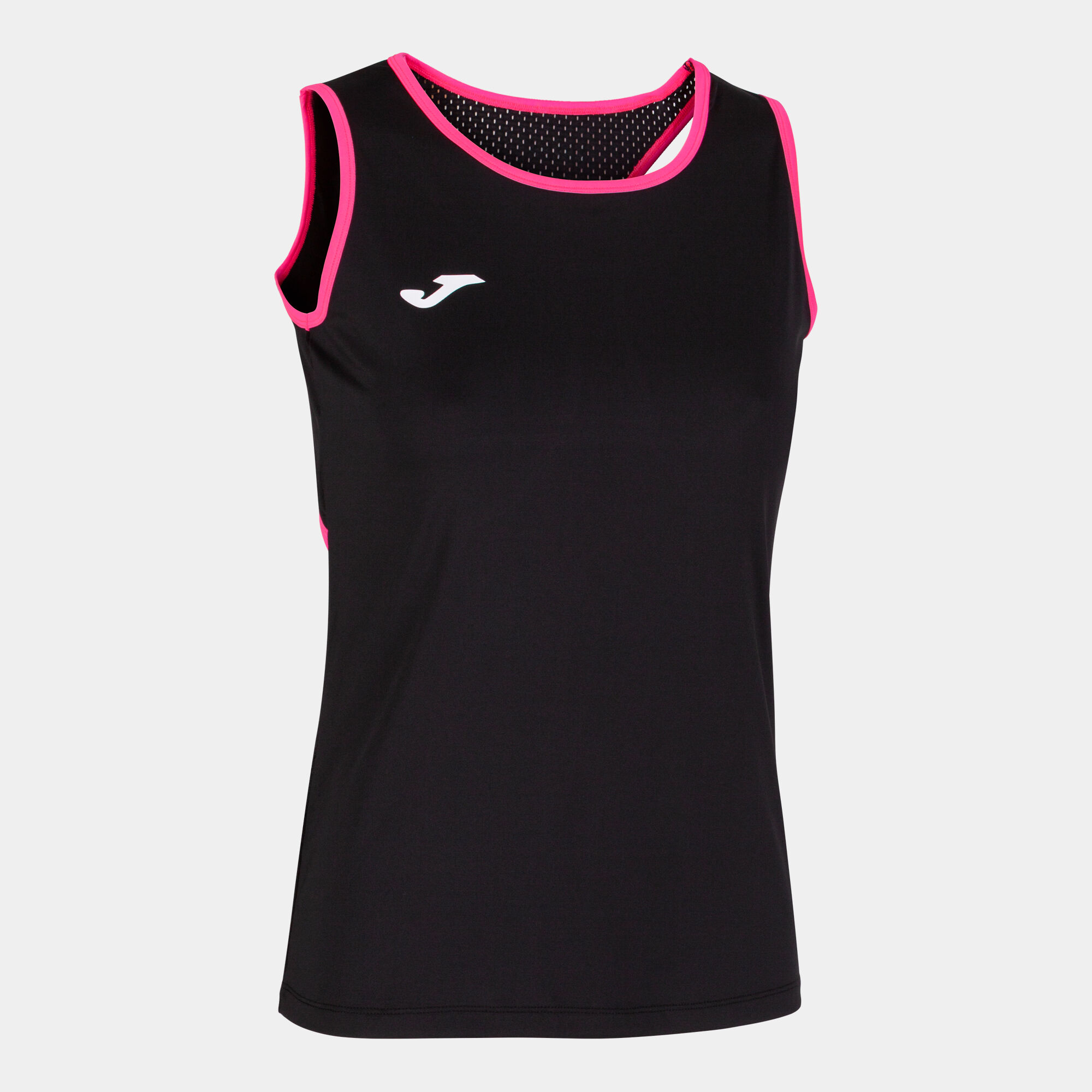 T-shirt de alça mulher Break preto rosa fluorescente