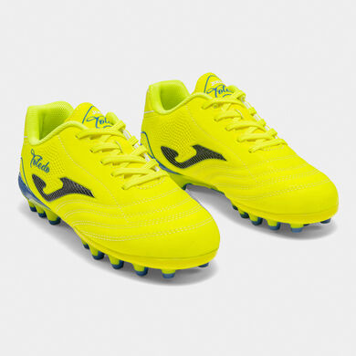 Botas f&uacute;tbol Toledo Jr 26 c&eacute;sped artificial AG junior amarillo fl&uacute;or