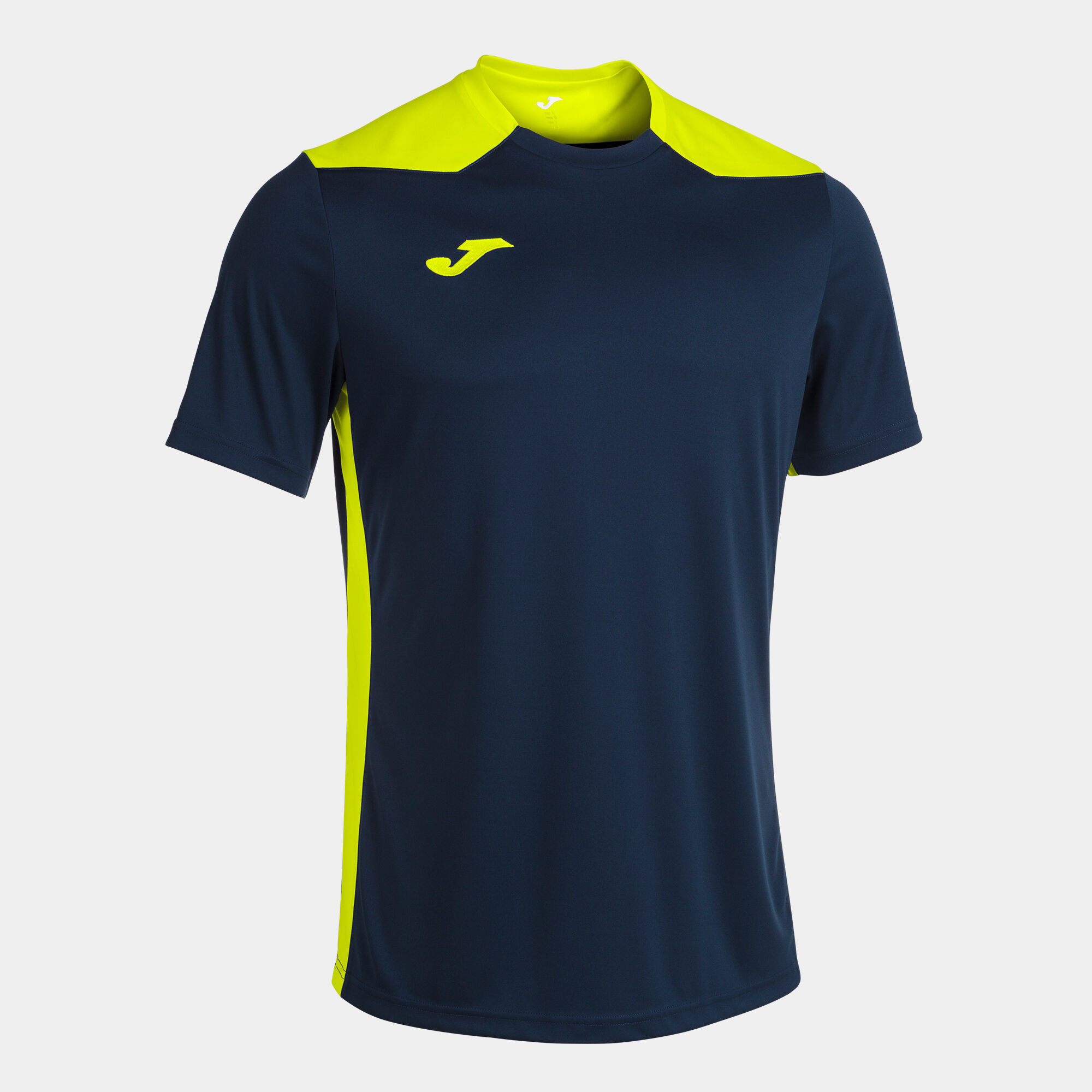 T-shirt manga curta homem Championship VI azul marinho amarelo fluorescente
