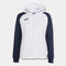 Casaco com capuz mulher Academy IV branco azul marinho