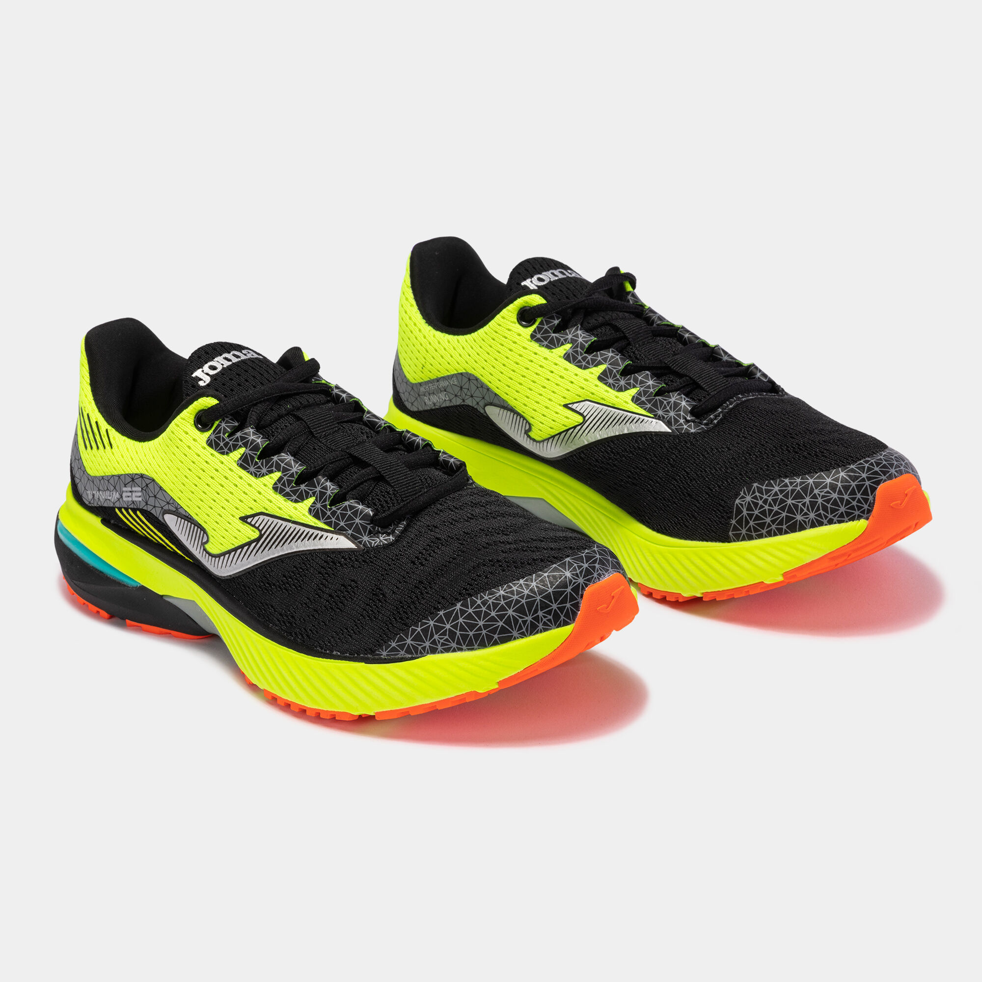 Pantofi sport alergare Titanium Men 23 bărbaȚi negru galben fosforescent