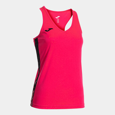Tricou cu bretele damă Olimpiada fucsia negru