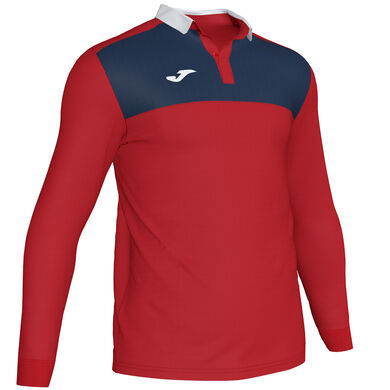 Polo manches longues homme Winner II rouge bleu marine