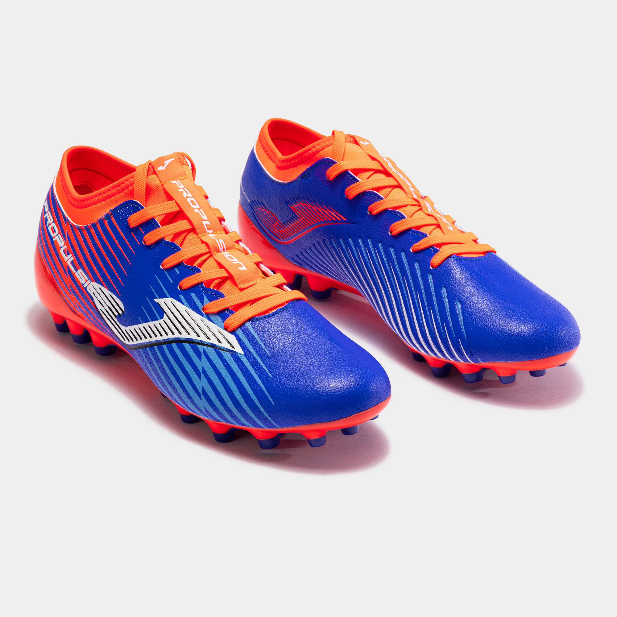 Chaussures football Propulsion Cup 23 gazon synthétique AG bleu roi orange fluo