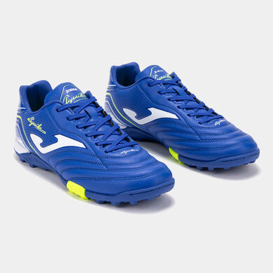 Football boots Aguila 25 turf royal blue fluorescent yellow