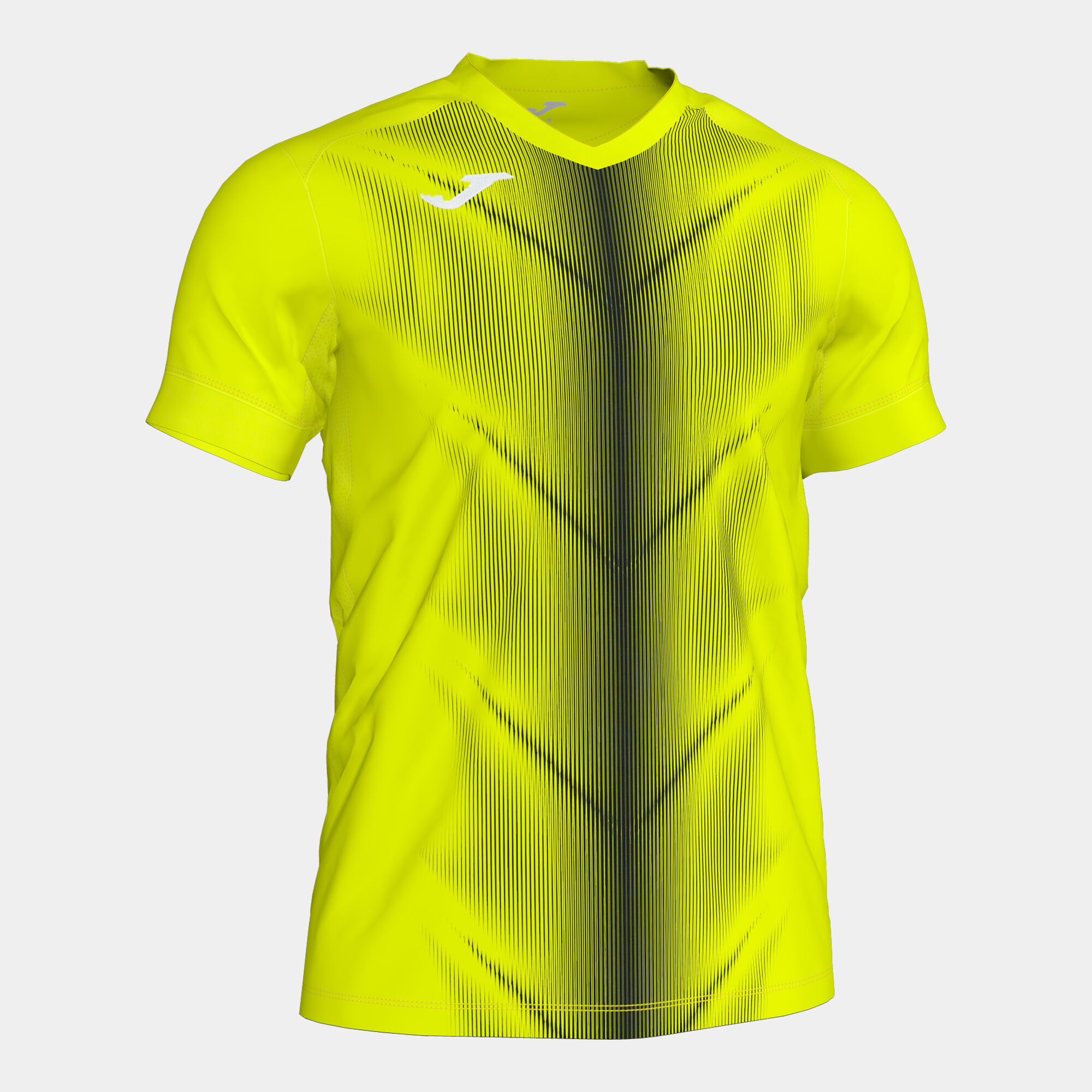 Shirt short sleeve man Olimpia fluorescent yellow black