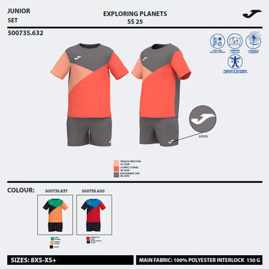Set niño Kids Camp coral gris