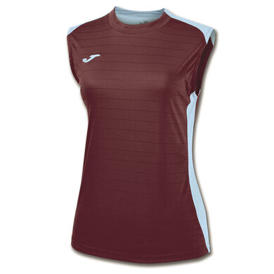 Camiseta sin mangas mujer Campus II burdeos celeste