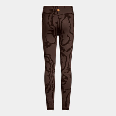 Mallas largas mujer Indoor Gym marr&oacute;n naranja