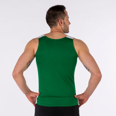 Camiseta tirantes hombre Record II verde blanco