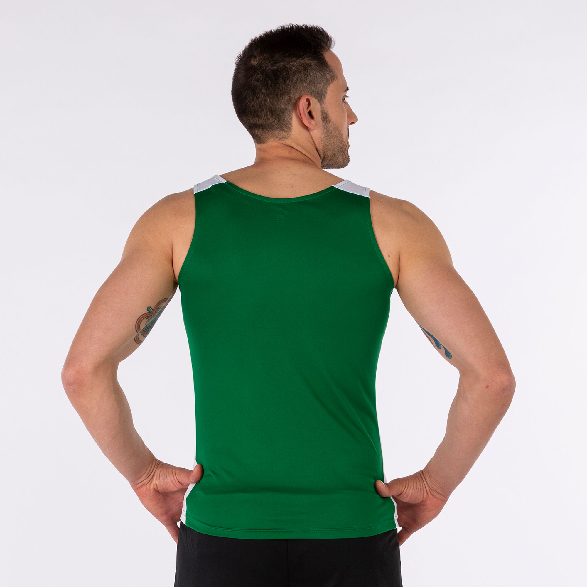 Schulterriemen-shirt mann Record II grün weiß