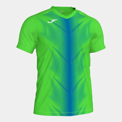 Shirt short sleeve man Olimpia fluorescent green royal blue