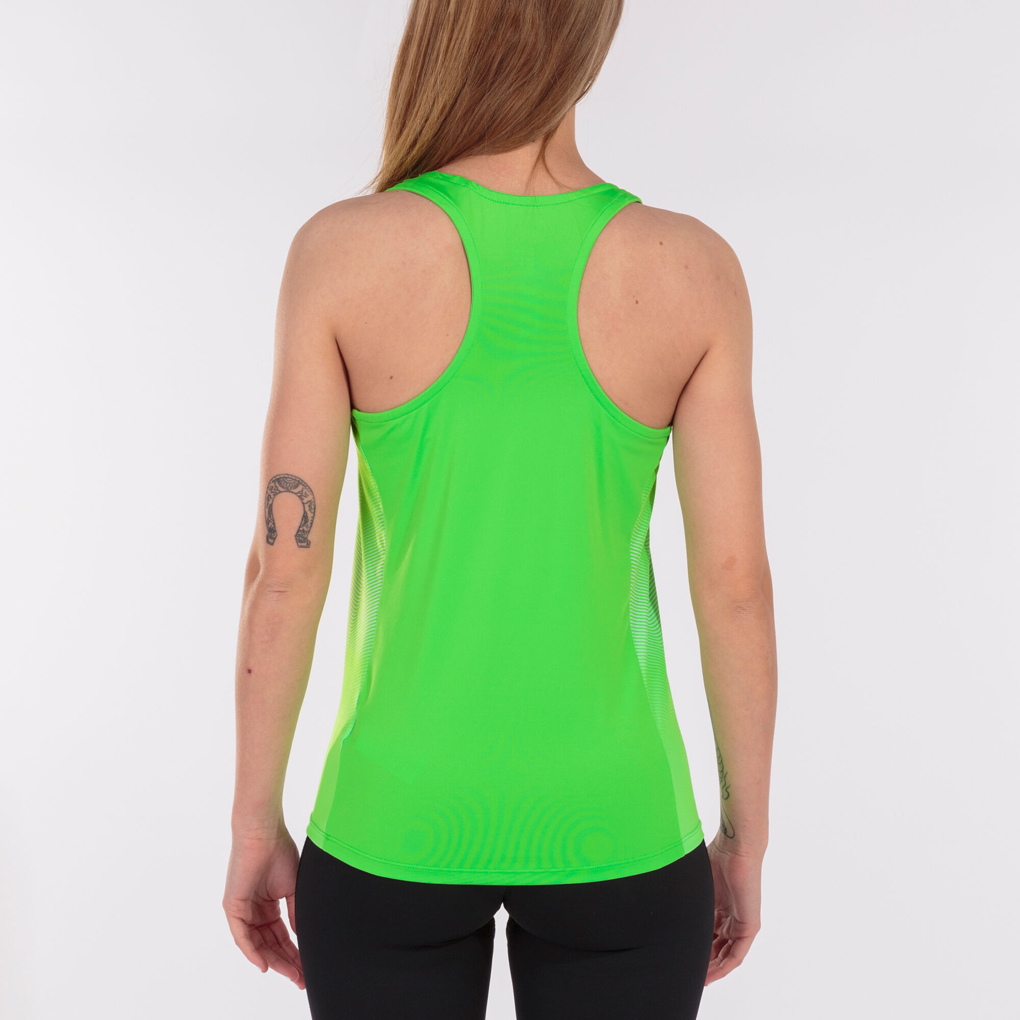 Koszulka na ramiączkach kobiety Elite VII fluorescencyjny zielony bialy