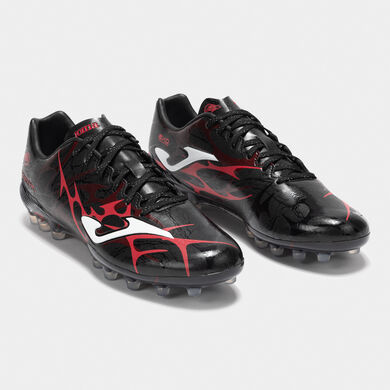Botas fútbol Super Copa 25 césped artificial AG negro rojo