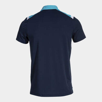 Polo manga corta hombre Toledo marino turquesa fl&uacute;or