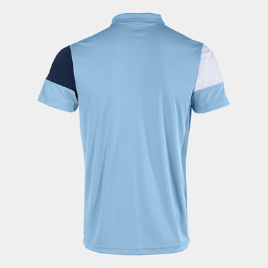 Polo manga corta hombre Crew V celeste marino blanco