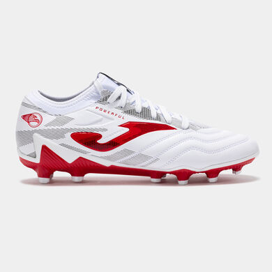 Botas fútbol Powerful 25 terreno firme FG blanco