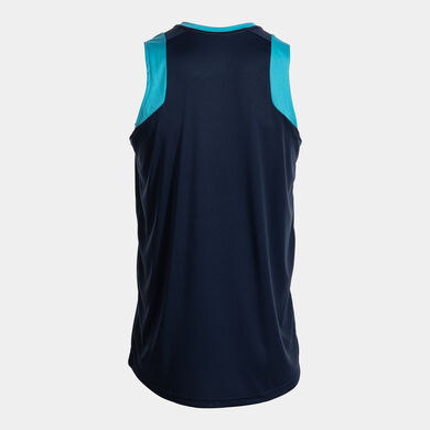 Camiseta sin mangas hombre Final Basket III dark navy turquesa fl&uacute;or