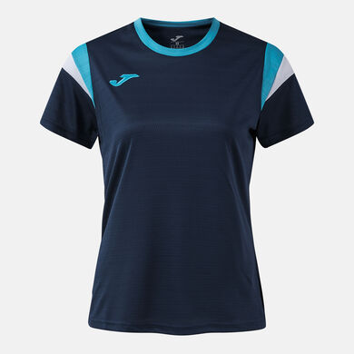 Tricou cu m&acirc;necă scurtă damă Terra bleumarin &icirc;nchis turcoaz fosforescent