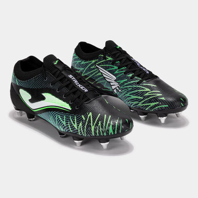 Botas f&uacute;tbol Striker Top 25 terreno blando SG negro verde