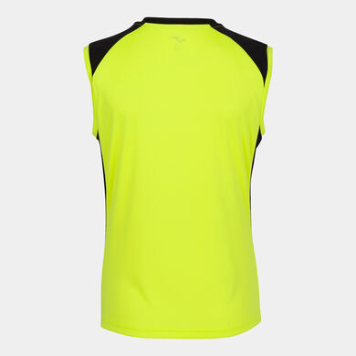 Sleeveless t-shirt woman Supernova II fluorescent yellow black