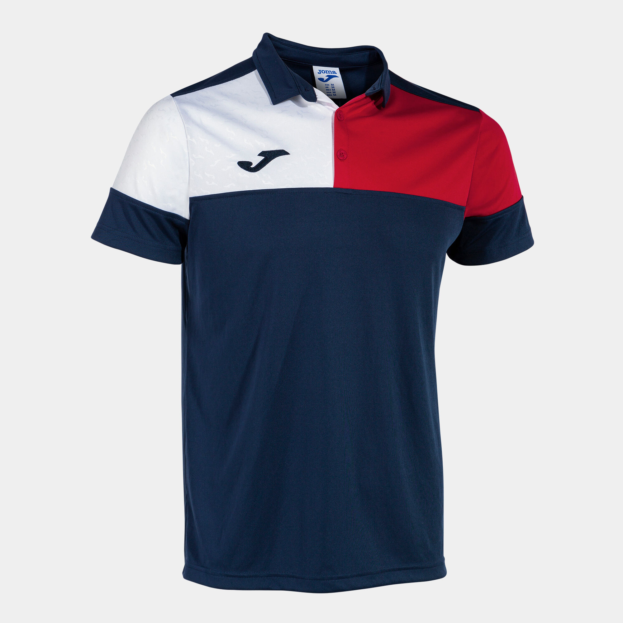 Polo shirt short-sleeve man Crew V navy blue red