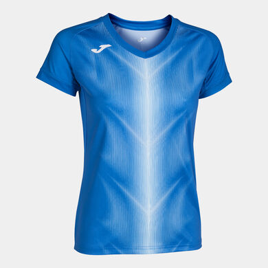 Maillot manches courtes femme Olimpia bleu roi blanc