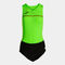One-piece woman Record III fluorescent green black