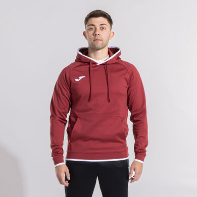 Hooded sweater man Combi Premium burgundy white