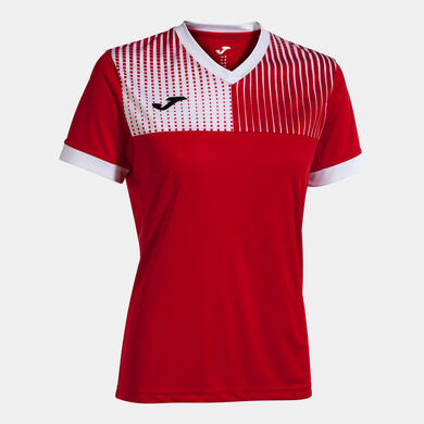 Maglia a manica corta donna Eco Supernova rosso bianco